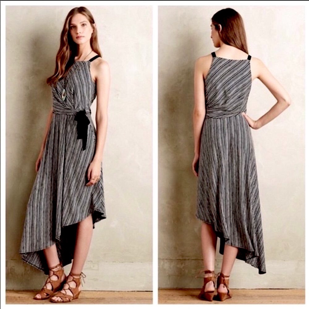 Maeve Anthropologie Salsola Hi-lo side tie midi